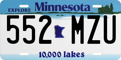 MN license plate 552MZU