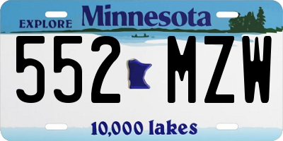 MN license plate 552MZW
