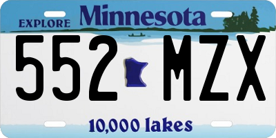 MN license plate 552MZX