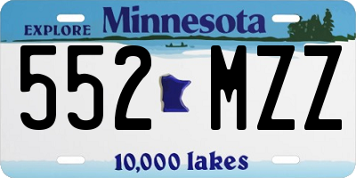 MN license plate 552MZZ