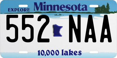 MN license plate 552NAA