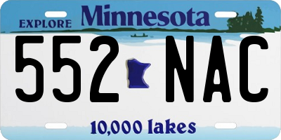 MN license plate 552NAC