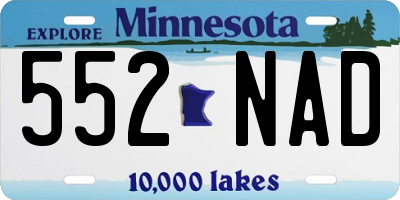 MN license plate 552NAD