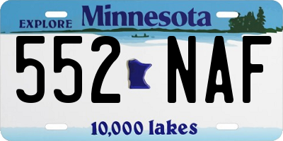 MN license plate 552NAF