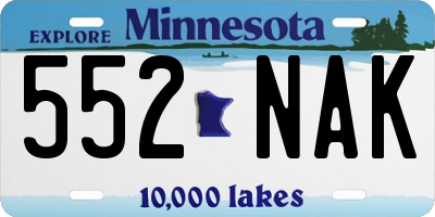 MN license plate 552NAK
