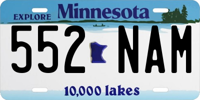MN license plate 552NAM