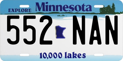 MN license plate 552NAN