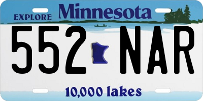 MN license plate 552NAR