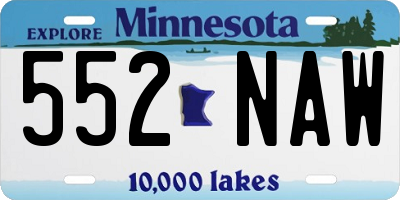 MN license plate 552NAW
