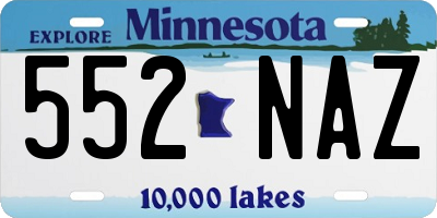 MN license plate 552NAZ