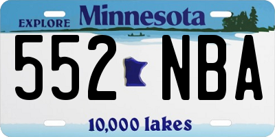 MN license plate 552NBA