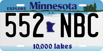 MN license plate 552NBC