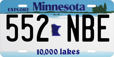MN license plate 552NBE