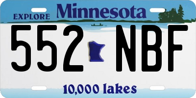 MN license plate 552NBF