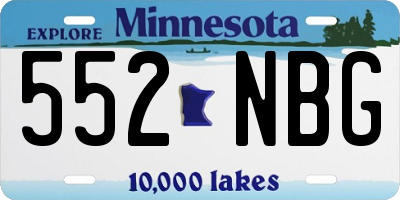 MN license plate 552NBG