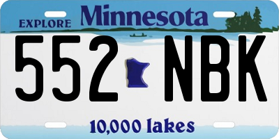 MN license plate 552NBK