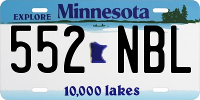 MN license plate 552NBL