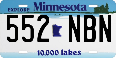 MN license plate 552NBN