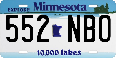 MN license plate 552NBO