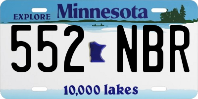 MN license plate 552NBR
