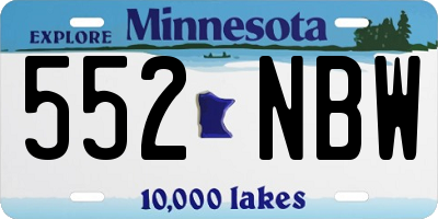 MN license plate 552NBW