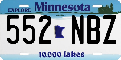 MN license plate 552NBZ