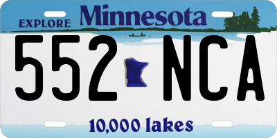 MN license plate 552NCA