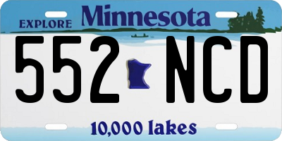 MN license plate 552NCD