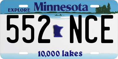 MN license plate 552NCE