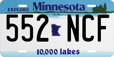 MN license plate 552NCF