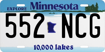 MN license plate 552NCG
