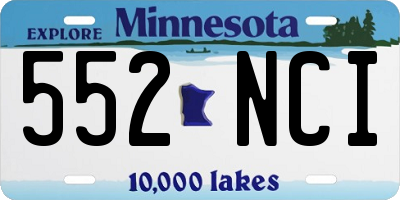 MN license plate 552NCI