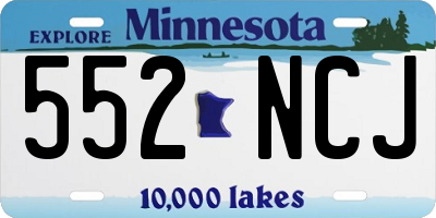 MN license plate 552NCJ