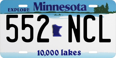 MN license plate 552NCL