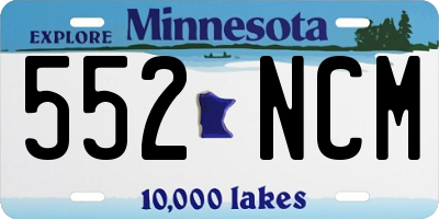 MN license plate 552NCM