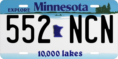 MN license plate 552NCN