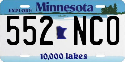 MN license plate 552NCO