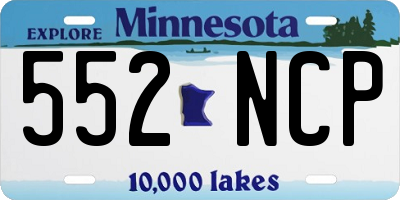 MN license plate 552NCP