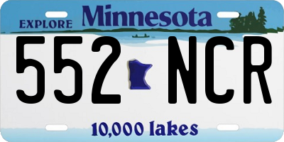 MN license plate 552NCR