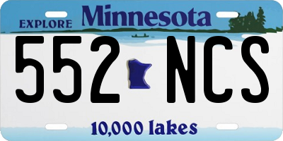MN license plate 552NCS