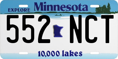 MN license plate 552NCT