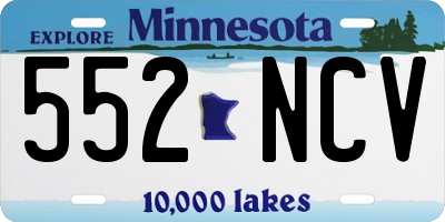 MN license plate 552NCV