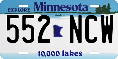 MN license plate 552NCW