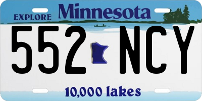 MN license plate 552NCY