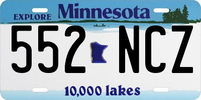 MN license plate 552NCZ