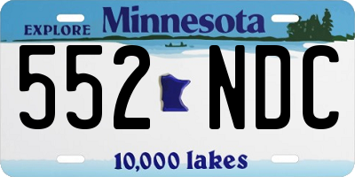 MN license plate 552NDC