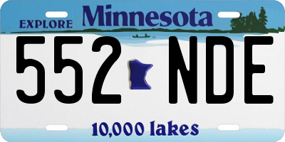MN license plate 552NDE