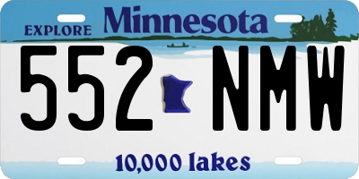 MN license plate 552NMW