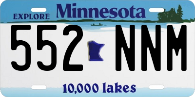 MN license plate 552NNM
