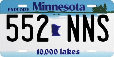 MN license plate 552NNS